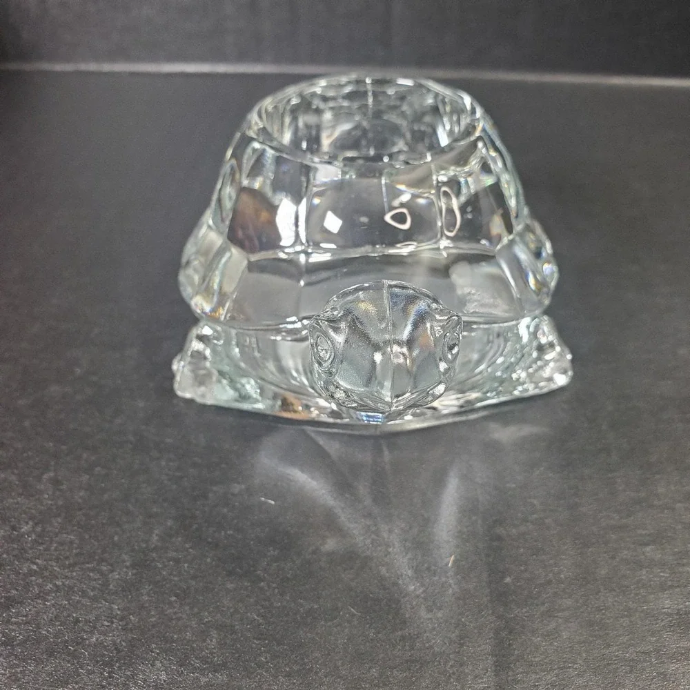Vintage Indiana Glass Turtle Crystal Clear Votive Candle‎ Holder Transparent
